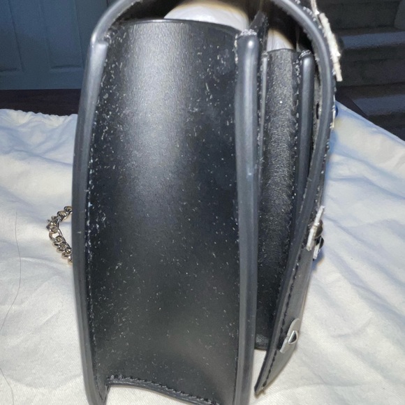 NEW WT Zac Zac Posen Eartha Medium Chain Shoulder Handbag Black Floral - Picture 8 of 13